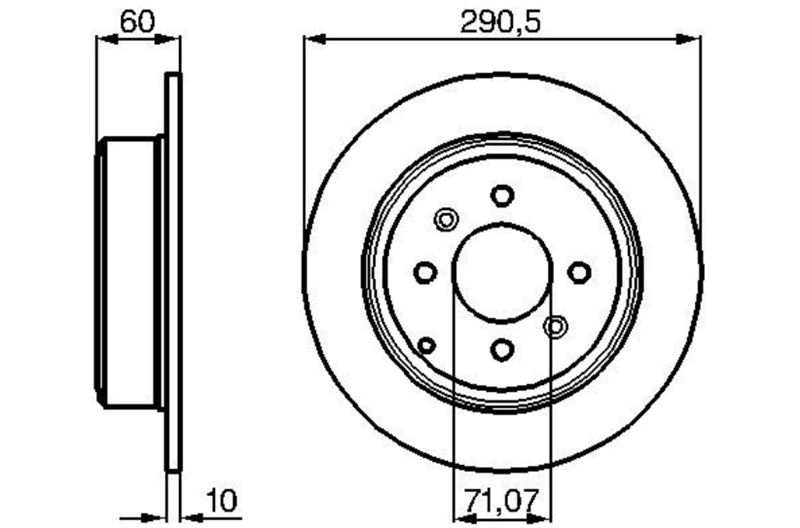 FREN DİSKİ ARKA 406 95> DÜZ 290mm - BOSCH