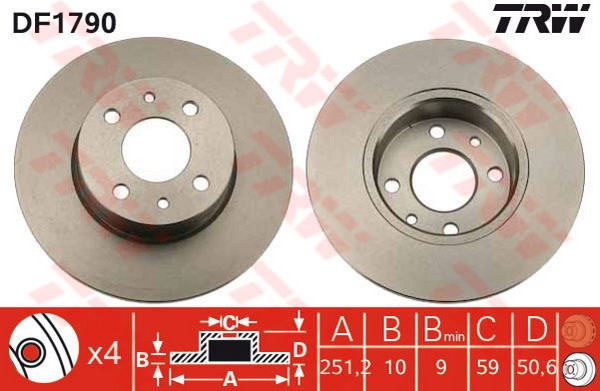 FREN DİSKİ ARKA LINEA 07> BRAVO II 07> STILO 01> / 164 87> DÜZ 251mm - BOSCH