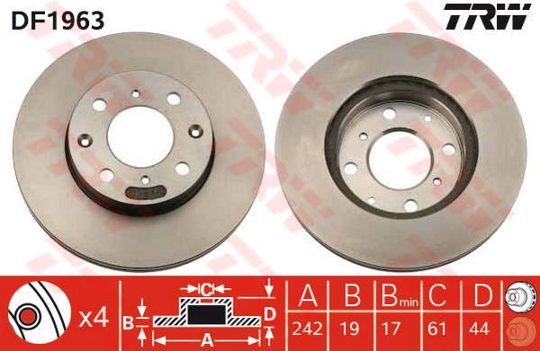 FREN DİSKİ ÖN CIVIC 91>01  HAVALI 240mm - MAGNETTI MARELLI
