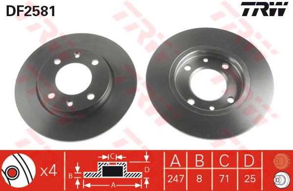 FREN DİSKİ ARKA 106 96> 206 98> 306 93> / ZX 91> SAXO 96> XSARA 97> DÜZ 247mm - BOSCH