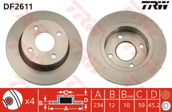 FREN DISKI ON DUZ-(234-4)-(NISSAN  MICRA-K11 92/02 ) - BOSCH