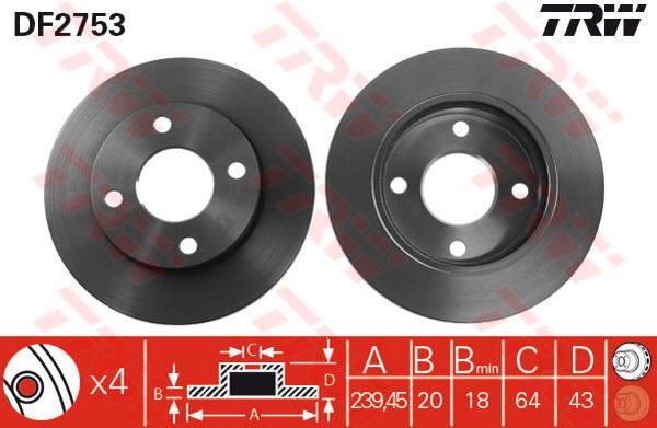 FREN DISKI ON (240MM)( FORD   FIESTA 96- ESCORT 90- ) - DELPHI