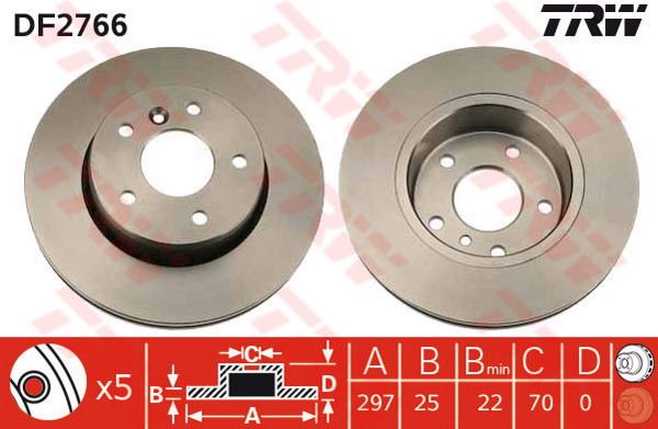 FREN DISKI ON HAVALI 297 MM LANDROVER   RANGE ROVER II  3.9 4.0 4.6 - TRW