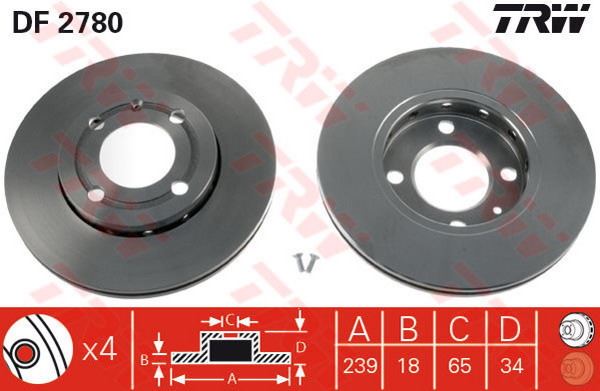 FREN DİSKİ ÖN POLO III 94> POLO III 99> LUPO 98> / AROSA 97> HAVALI 239mm - BOSCH