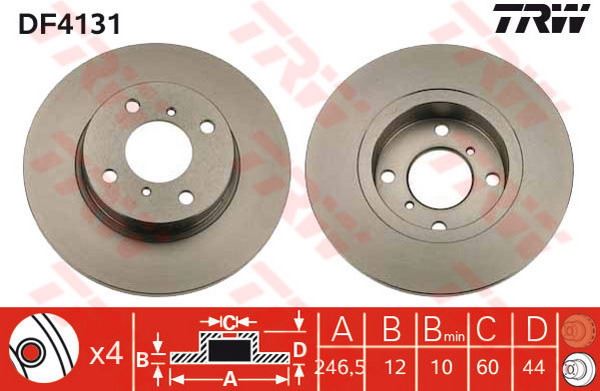 FREN DİSKİ ÖN AGILA 00>07 / JUSTY III 03> / WAGON R+ 00> IGNIS 03> HAVALI 252mm - TRW