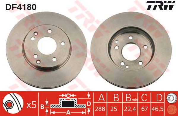 FREN DİSKİ ÖN MERCEDES W202 W203 W208 W210 95>05 HAVALI 5 BİJON - BOSCH