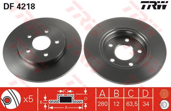 FREN DİSKİ ARKA MONDEO III 00> / X-TYPE 01>280×12 5 DELİK  - BOSCH