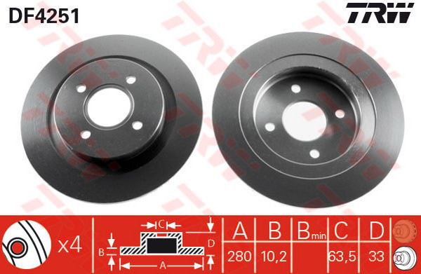 FREN DİSKİ ARKA FOCUS SW 02>04 - TRW
