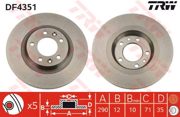 FREN DISK PEUGEOT 508 407 RCZ CITROEN C5 ARKA DF4351 - BOSCH