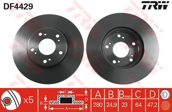 FREN DİSKİ ÖN ACCORD VIII 08> HAVALI 320mm - TRW