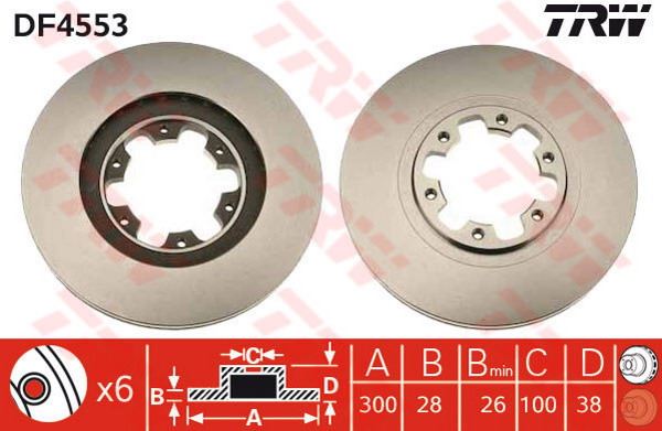 FREN DISK ARKA HAVALI-(308-6)-(NISSAN  PATHFINDER 2006// / MERCEDES 470 ARKA X CLAS) - BLUE PRINT