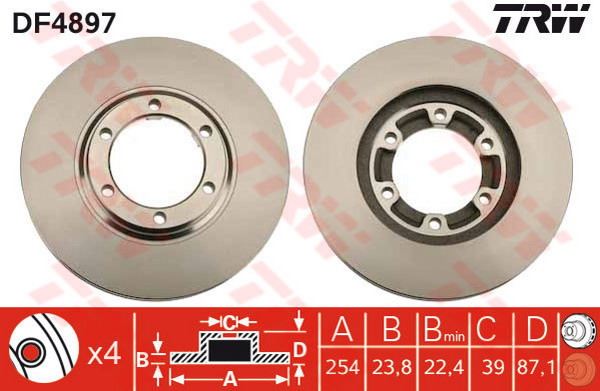 FREN DİSKİ ÖN L200 96>07 HAVALI 254mm - TRW