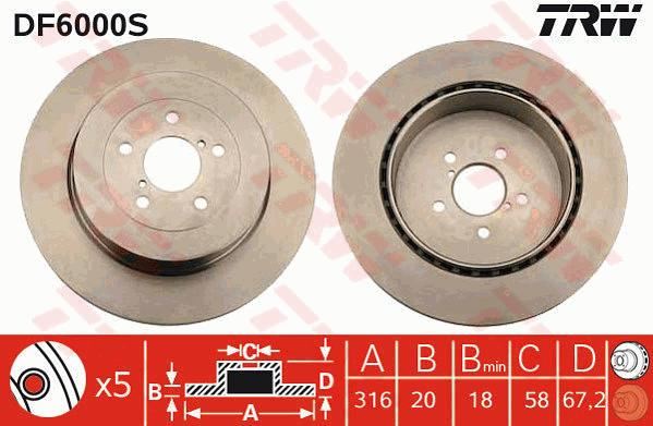 FREN DISKI ARKA HAVALI-(316-5)-(IMPREZA 02//  2.0 WRX   ) - BLUE PRINT