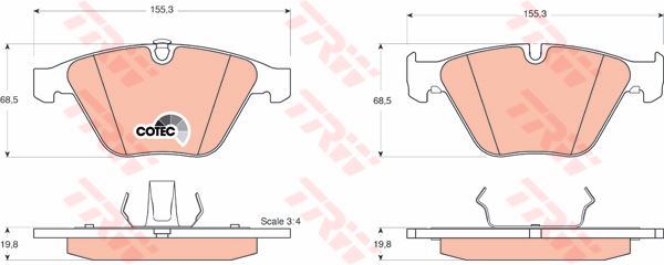 FREN BALATASI ÖN BMW 3  E90 E91 E92 E93 BMW 5  E60 E61 BMW 6  E63 E64 BMW 7  E65 E66 BMW Z4  E89 BMW X1  E84 X DRIVE - BOSCH1