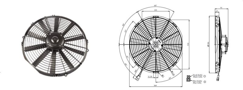 24V 14 KOMPLE YASSI KALIN MOTOR UFLEYICI AKSIYEL FAN MOTORU - KORMAS1