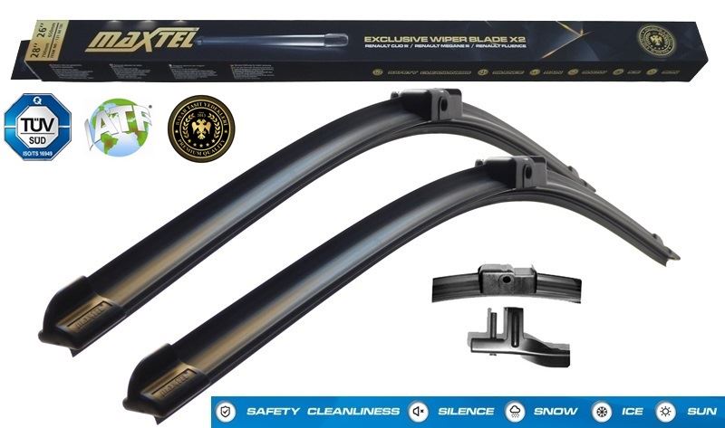 SİLECEK SÜPÜRGESİ BORA (1J) (98-05) GOLF IV (02-03) POLO IV (9N1) (01-05) / 3 (BK) (05-09) MUZ TİPİ 21"+19" 530mm+480mm - MAXTEL1