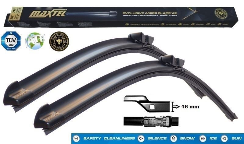 SİLECEK SÜPÜRGESİ AMAROK (2H,S1) (10-16) AMAROK (S6,S7) (16-) TRANSPORTER T6 (SF, SG) (15-) MUZ TİPİ 24"+24" 600mm+600mm - MAXTEL1