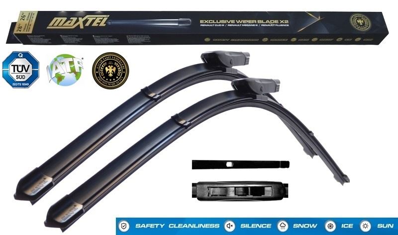 SİLECEK SÜPÜRGESİ SYMBOL III (L8) (15-) / DUSTER (HM) (18-) LOGAN II (L8) (12-18) SANDERO II (B8) (12-18) MUZ TİPİ 22"+19" 550mm+480mm - MAXTEL1