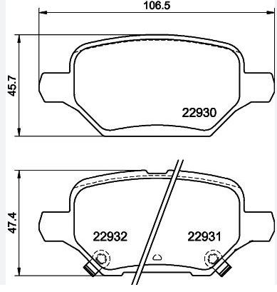 FREN BALATA OPEL MOKKA ARKA YM 0986424896 - PROWALLE1