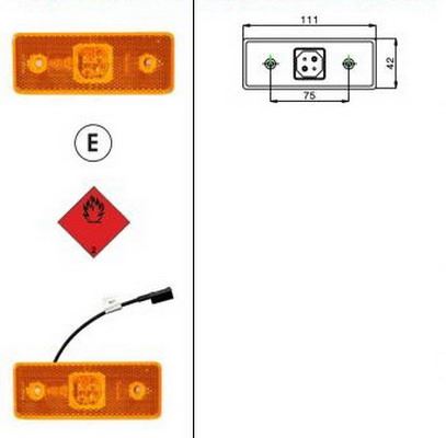SIDE MARKER 24V SOKETLİ BRAKETSİZ - SABA