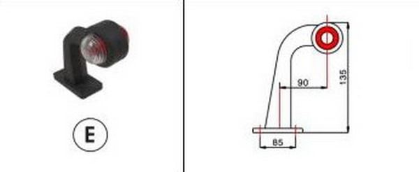 LED UC HAT ISARET LAMBASI 90º ACILI 135MM. - SABA
