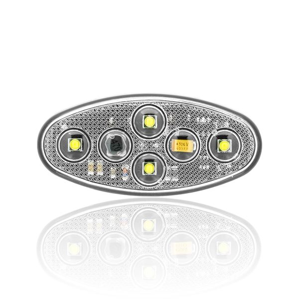 12V 24V 4 LEDLİ BEYAZ ELIPS 160 FLAS DK. 3M BANTLI MONTAJ SU GECIRMEZ - SANEL1