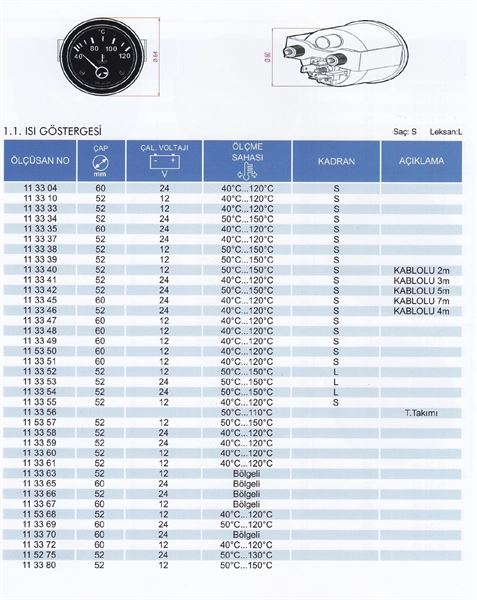 HARARET SAATI 60mm 3 MT. - VDO